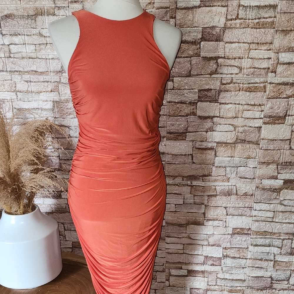 Forever 21 Elegant Orange Sleeveless Dress